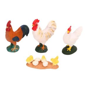 ROBOT - ANIMAL ANIMÉ Atyhao 4 pcs ferme poulet animaux jouets Statue si
