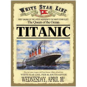 Titanic White Star Ship Vintage 4 x Aimants de réfrigérateur A