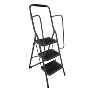 Escabeau 4 marches avec rail Hnadrail antid/érapant pour cuisine acier de s/écurit/é robuste garage escabeau portable pliable bureau /à domicile