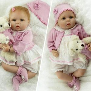 22" Big baby doll reborn DUR vinyle poupée vêtements & accessoires-Robe Rose 