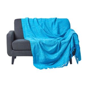 bleu ardoise Sourcing Map Couverture en flanelle super douce et chaude pour lit ou canap/é Twin 150x200cm