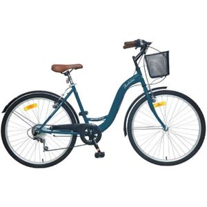 VÉLO DE VILLE - PLAGE Vélo de ville 26'' MERCIER - 6 vitesses - cadre enjambement bas - bleu - femme
