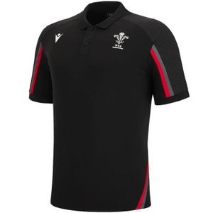 MAILLOT DE RUGBY Polo Pays de Galles WRU Staff 2022/23 - noir/gris/rouge - XL