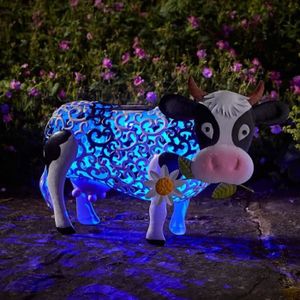 LAMPE DE JARDIN  Lampe Solaire De Jardin En Forme De Vache Avec Mar