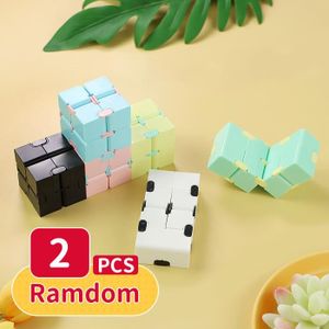 HAND SPINNER - ANTI-STRESS JOUET ANTI-STRESS, 2PCS Cube Ramdom--Jouets sensoriels Squishy pour enfants, autisme et anxiété, Tube rétractable, jouets pour adult