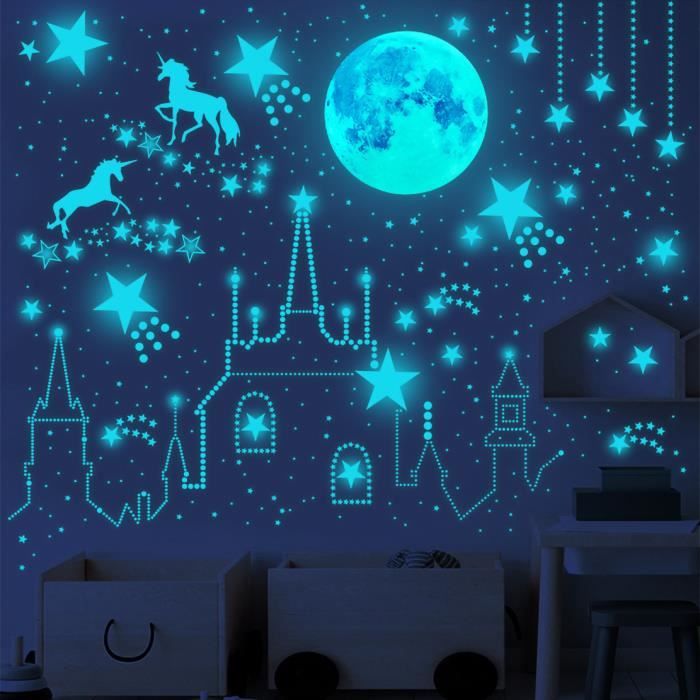 1119 Pièces Lune Et Etoiles Phosphorescente Etoiles Phosphorescentes  Plafond Stikers Murals Enfant Autocollant Mural Chambr[x1506] - Cdiscount  Maison