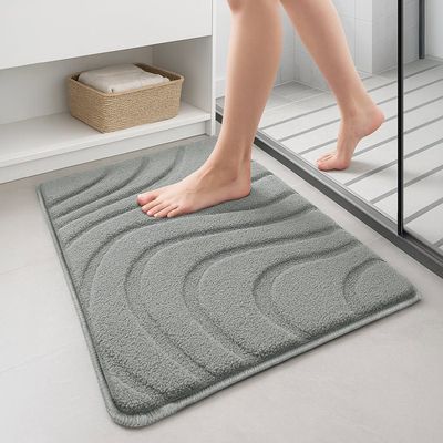 DEXI Tapis Salle de Bain Antidérapant 61 x 110 cm, Ovale Tapis Douch Absorbant et Lavable avec Motif Plage et étoile de mer, pour Baignoire, Chambre, Enfants, Beige et Bleu