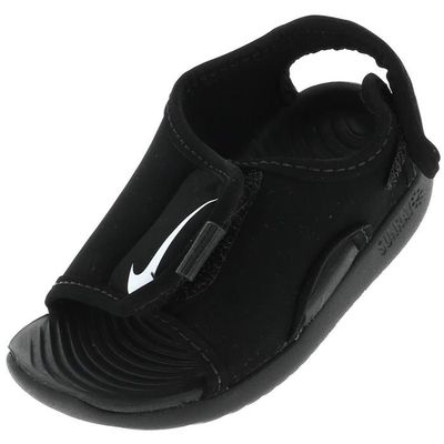 Sandales bebe Sunray noires Nike scratchs souples et logo serigraphie Noir Cdiscount Chaussures