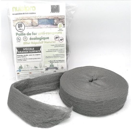 Paille de Fer spéciale Anti Rats et Souris, Lutte écologique, Traitement Grande Surface