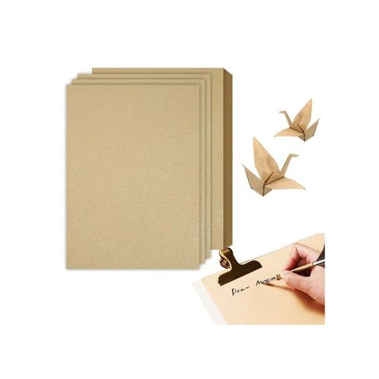 Papier Kraft A4 260 G/m² - Lot De 50 Feuilles, Naturel, Pour Impression, Bricolage, Créativité