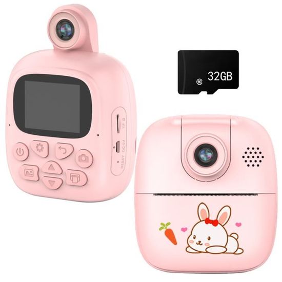 Rose-brillant-32G-Pen - Enfants caméra impression instantanée appareil  photo instantané pour enfant Appareil