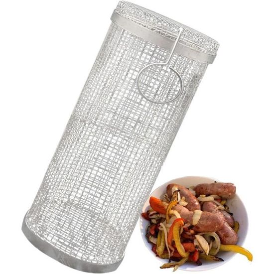 2 Pcs Grille Barbecue 30cm 29cm, Panier Barbecue Ronde Acier