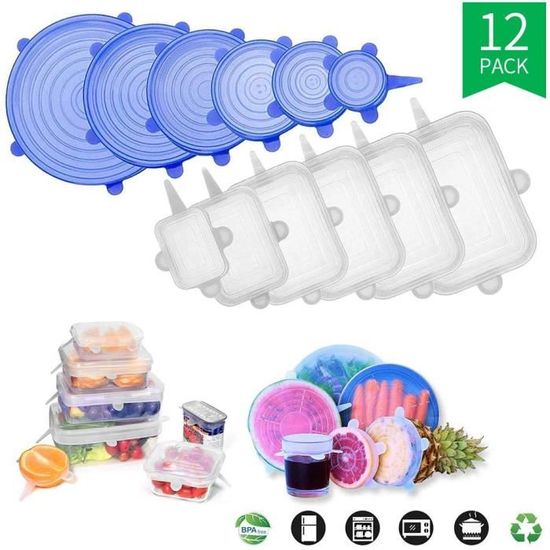 Solawill Couvercle Silicone Alimentaire,5 Pièces Tailles