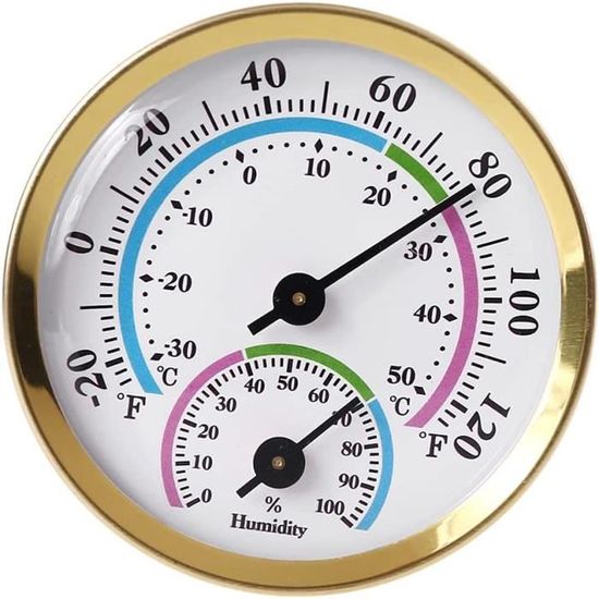 Thermomètre Hygromètre Analogique Mural - Mesure Température Et Humidité - Pour Maison, Bureau, Serre