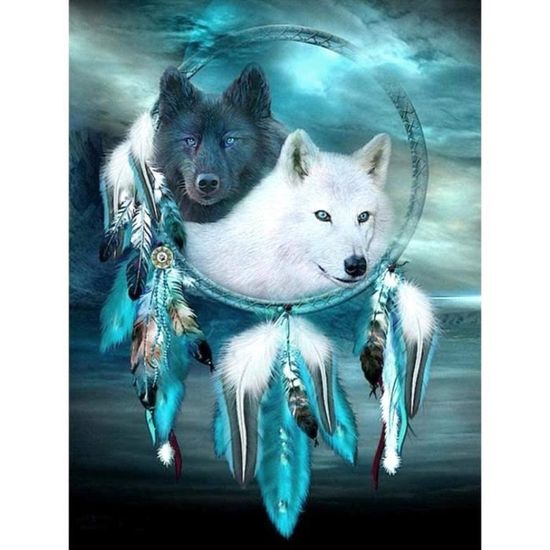 Puzzle Loup et Louveteau (Broderie Diamant)
