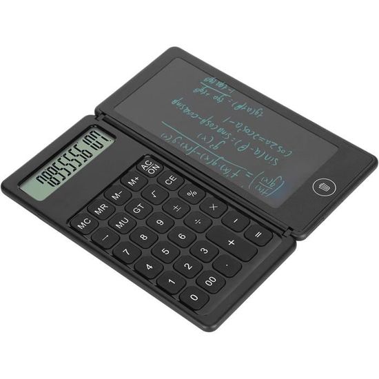 Calculatrice Rechargeable Avec Bloc-notes 6,5 Pouces - Fonction 2 En 1, Portable, école Et Bureau, Noir