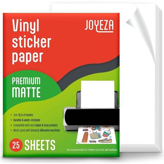 25 Feuilles 21x29.5cm Papier Autocollant Jet d'encre, Film Transparent  Imprimable étiquette en Papier à Séchage Rapide - Cdiscount Informatique