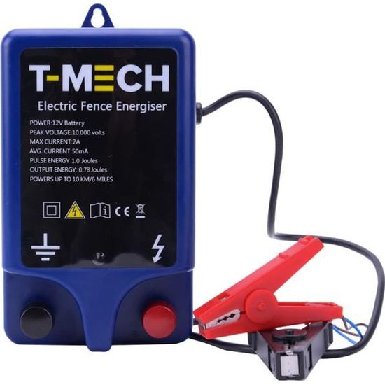 electrificateur de cloture electrique 12v t mech impermeable 1 0j 10km alimente par batterie kit de fixation pour volailles bovin cdiscount jardin