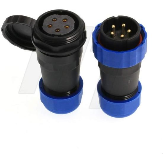 Connecteur SD13 étanche IP68 - 2 Broches, 10A, Pour Alimentation Extérieure Et Solaire