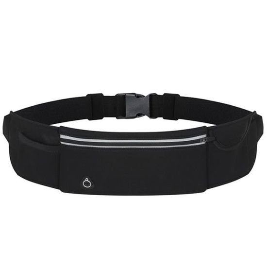 Ceinture De Running Avec Porte-gourde - Sac Banane Sport Unisexe - Étanche Et Réglable - Noir