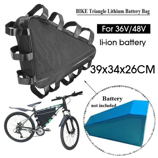 Sac de stockage de batterie de vélo électrique,pour VTT, Lithium, Li-ion, couverture, triangle, 36 V-48 V,