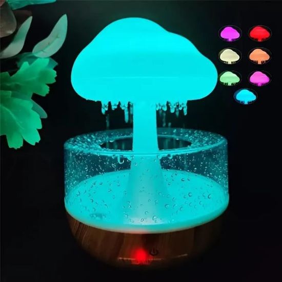 Humidificateur Nuage De Pluie Avec Lumière - Diffuseur D'huiles Essentielles Et Bruit De Pluie Relaxant Pour Maison, Yoga, Nuit - 5