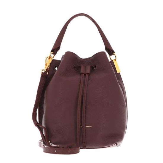Sac à Main COCCINELLE Estelle En Cuir Violet Aubergine - Neuf Avec étiquettes - Fermeture Zip