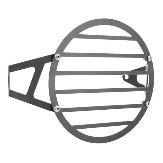 Grille De Phare Moto Noire - Diamètre 180 Mm, Fer Antirouille, Style Rétro Pour Protection