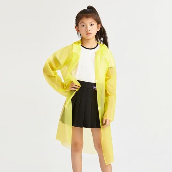 Poncho De Pluie Imperméable Pour Enfant – Tissu Oxford, Capuche Transparente, Tailles 90-150 Cm, Sac De Rangement
