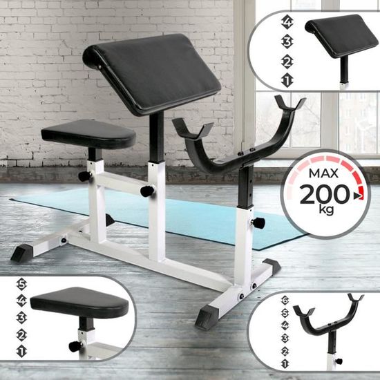 Banc De Musculation Pliable SPORTNOW - Charge Max 250 Kg | Dossier 6 Positions, Siège 4 Positions | Acier Noir, Compact Rangement - 3