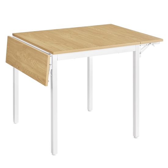 Table à Manger Pliante En Bois – 90x90cm, 2 Plateaux Rabattables, Pour 2-4 Personnes | Table Salon Cuisine Compacte - 7