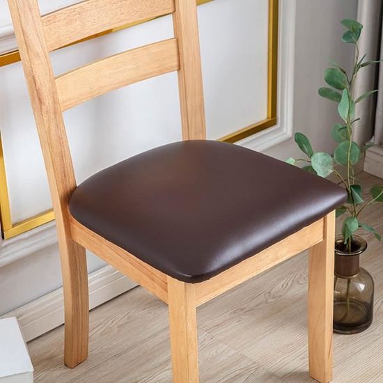 Housses de Siège de Chaise en Cuir PU Imperméable - Jaune - Housse de