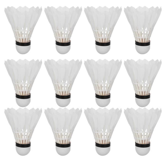 12 pcs Badminton Balls Plume Badminton Volants Intérieur Sports de Plein Air Accessoire-LAV