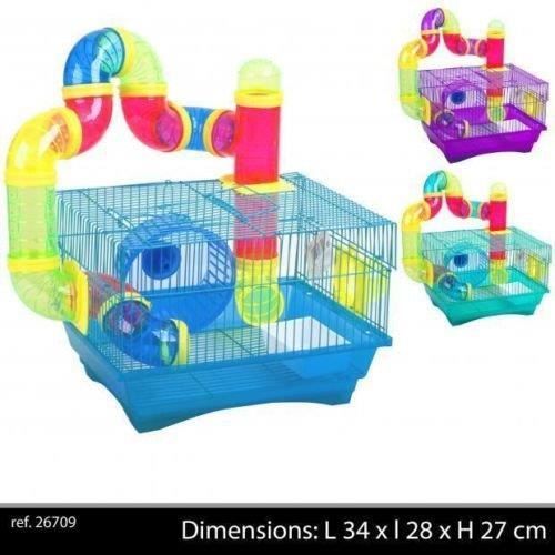 CAGE HAMSTER SOURIS RONGEUR TUBE ROUE TOBBOGAN