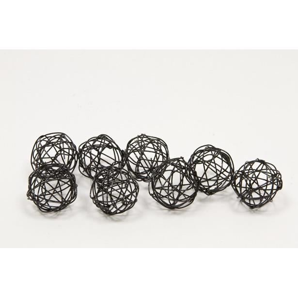 HOBI 12 Boules Deco Métal 2 cm Noir