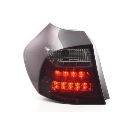 Paire de feux arriere BMW Serie 1 E87-E81 de 2004 a 2007 LED Rouge-Noir D-FKRLXLBM13071
