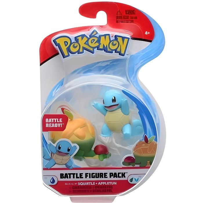 Coffret 2 Pokemon Carapuce Et Dratatin - Figurine De Combat - Pokemon Bleu Et Jaune Et Vert - Jouet Garcon