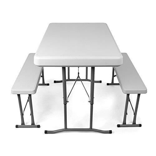 Vanage - Ensemble de Bancs - Table de Brasserie - Pliant et transportable - 113 x 68 x 72 cm - Parfait pour le Jardin et le Camping