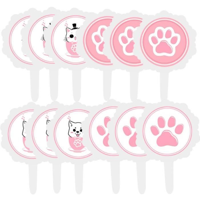 12pcs Cake Topper Cartoon Food Cupcake Décoration pour enfants anniversaire Baby Shower APPAREIL A MUFFINS
