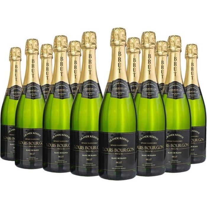 Pack 12 Louis Bourgon Grande Réserve Blanc de Blancs Brut 0,75L