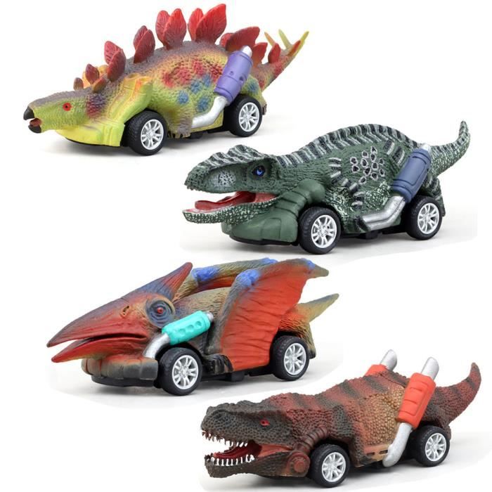 Jouet Voitures Voiture dinosaure pour Enfants avec Dinosaures et Cadeau pour Enfants mini Voiture 3 4 5 ans fille Garçon 4pcs