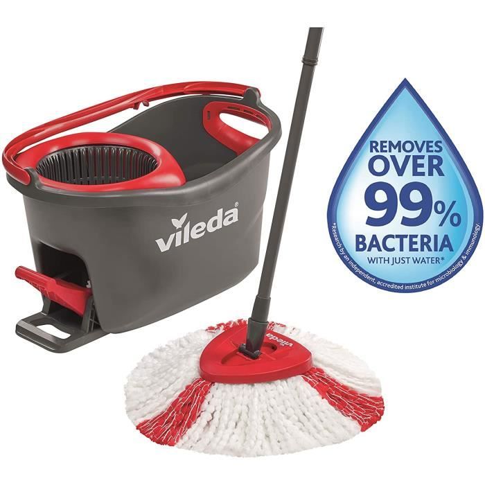 Vileda Easy Wring & Clean Turbo balai à frange + seau à pédale - set complet