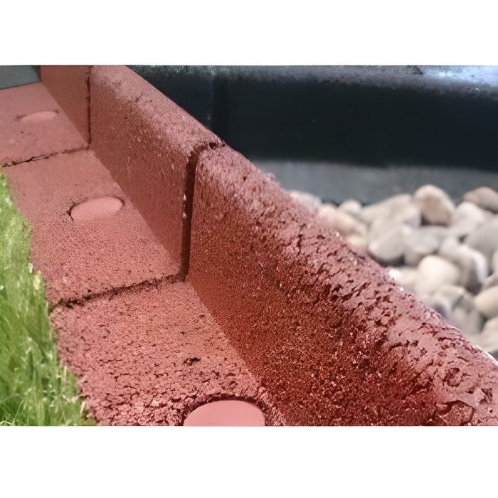 FlexiBorder Bordure de Jardin Couleur Rouge Brique Pack de 6 x 1 M/ètre de long Pelouse et Gazon en Caoutchouc /Écologique et /Étanche Sans Risque pour les Tondeuses