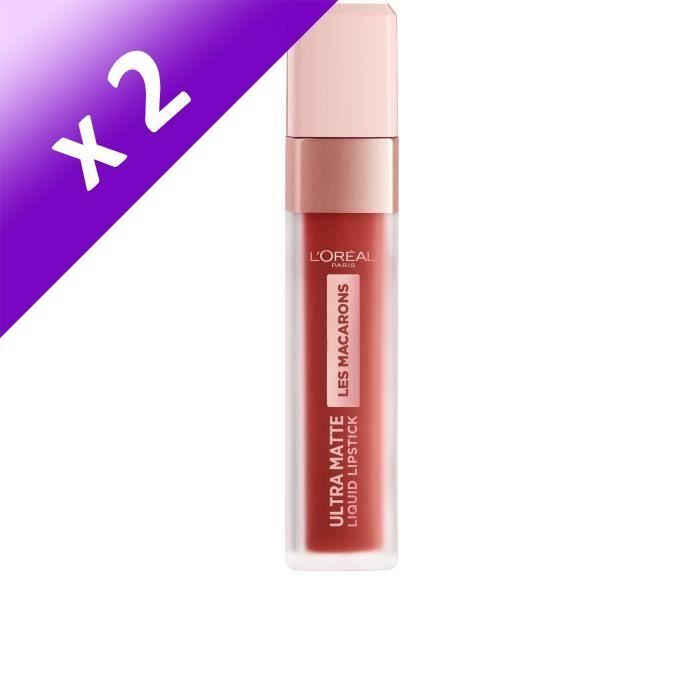 Lot De 2 - L'Oréal Paris Infaillible Rouge à Lèvres Liquide Ultra-Mat 834 Infinite Spice