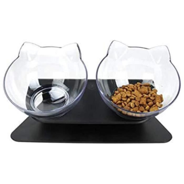 Double Bol de Nourriture Gamelle pour Chat avec Support surélevé Convient aux Chats et Petits Chiens