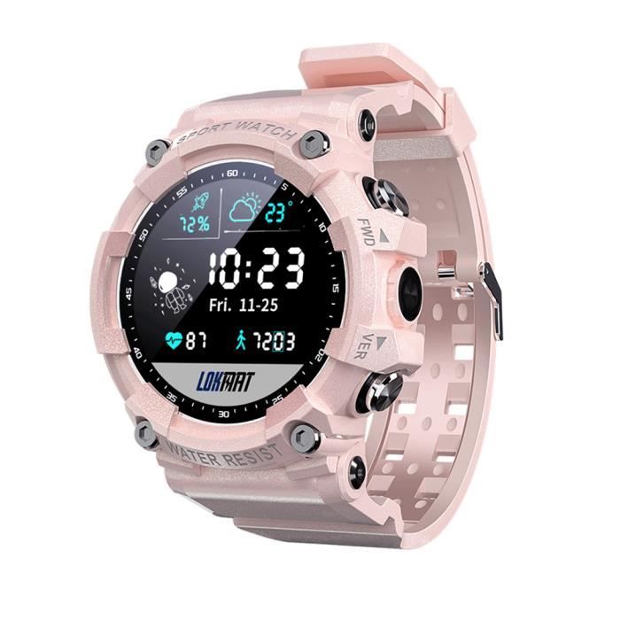 Montre Connectée Sport Homme Femme Appel Bluetooth Smartwatch pour Android iOS -Rose
