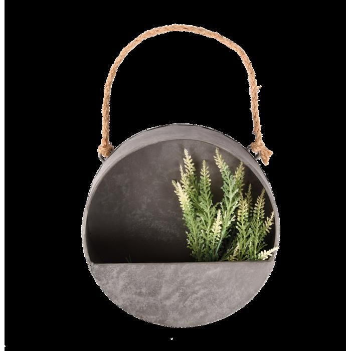 Arrosage et jardinage - Jardinière murale ronde S - D 20 x P 6,7 cm - Zinc 20 cm Gris