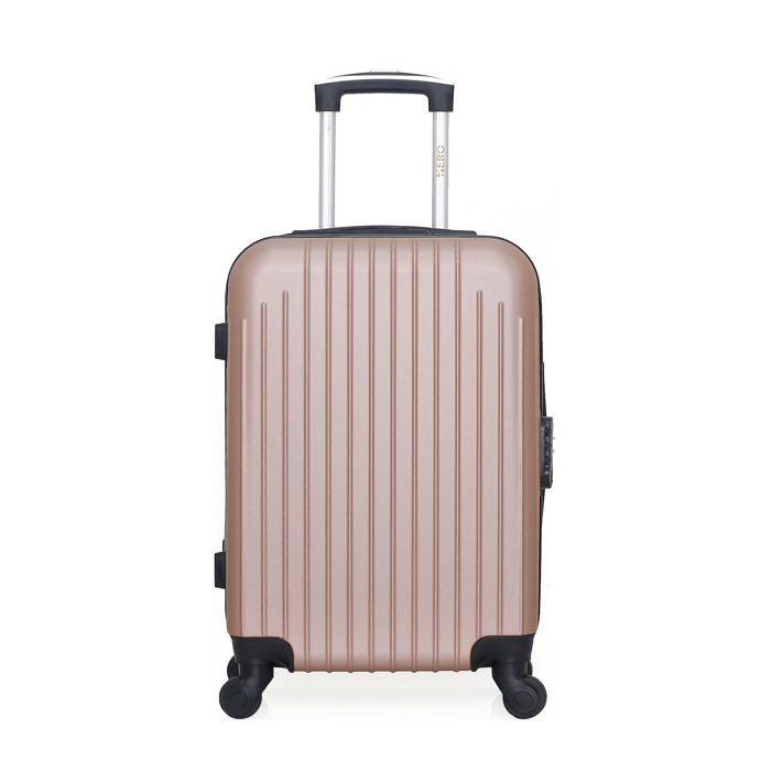 HERO – VALISE CABINE - ABS – 55cm – 4 roues – CARPATES – ROSE DORE