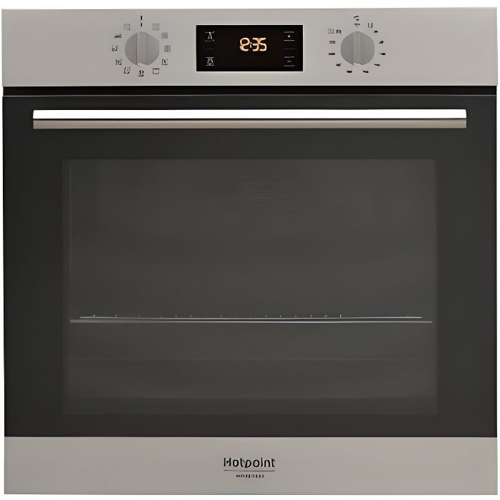 HOTPOINT Four, pyrolyse, inox, 71 L, chaleur pulsée, porte froide, classe 2