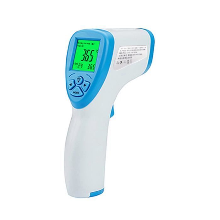 L-R-C-168 bleu thermomètre infrarouge sans contact thermomètre frontal thermomètre infrarouge portable livré sans batterie